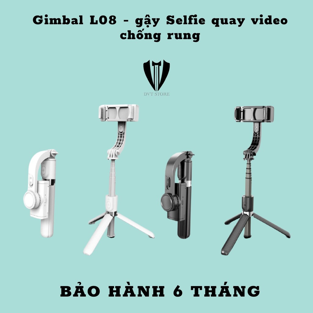 Gậy Selfie kết hợp Gimbal L08 chống rung, cân bằng điện tử, remote Bluetooth | BigBuy360 - bigbuy360.vn