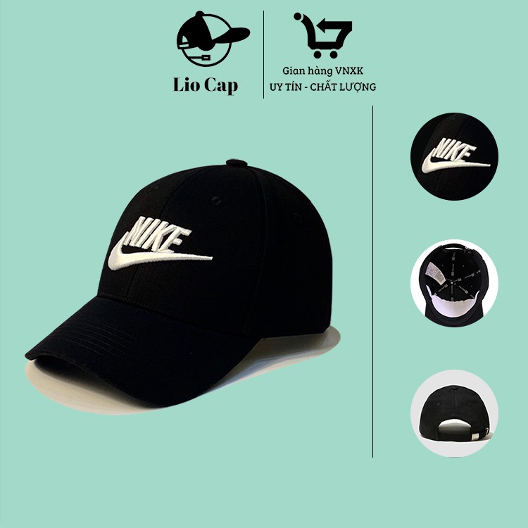 Mũ lưỡi trai Ni đen  full hộp cao cấp Free Size thêu logo chữ nổi 3D trắng, mã giảm 10k cho đơn 50k: 𝟵𝟵𝗙𝗔𝗦𝗛𝗜𝗢𝗡𝗦𝗔𝗟𝗘𝟭