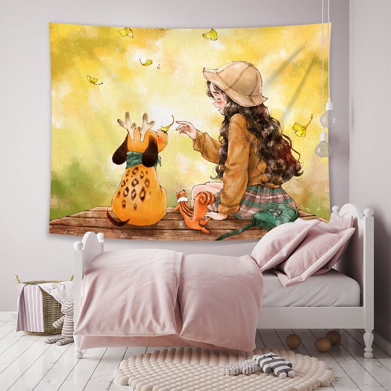 Tranh Vải Treo Tường Cô Gái Độc Thân - Cô Gái Trong Rừng Xinh Đẹp