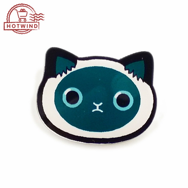 Trâm cài áo bằng kim loại hình chú mèo ngộ nghĩnh xinh xắn dễ thương