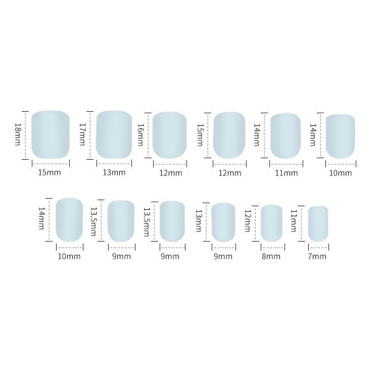 Bộ 24 móng tay giả cực xinh (kèm keo - dùng nhiều lần - mã R055-R065 + Z001-Z002)