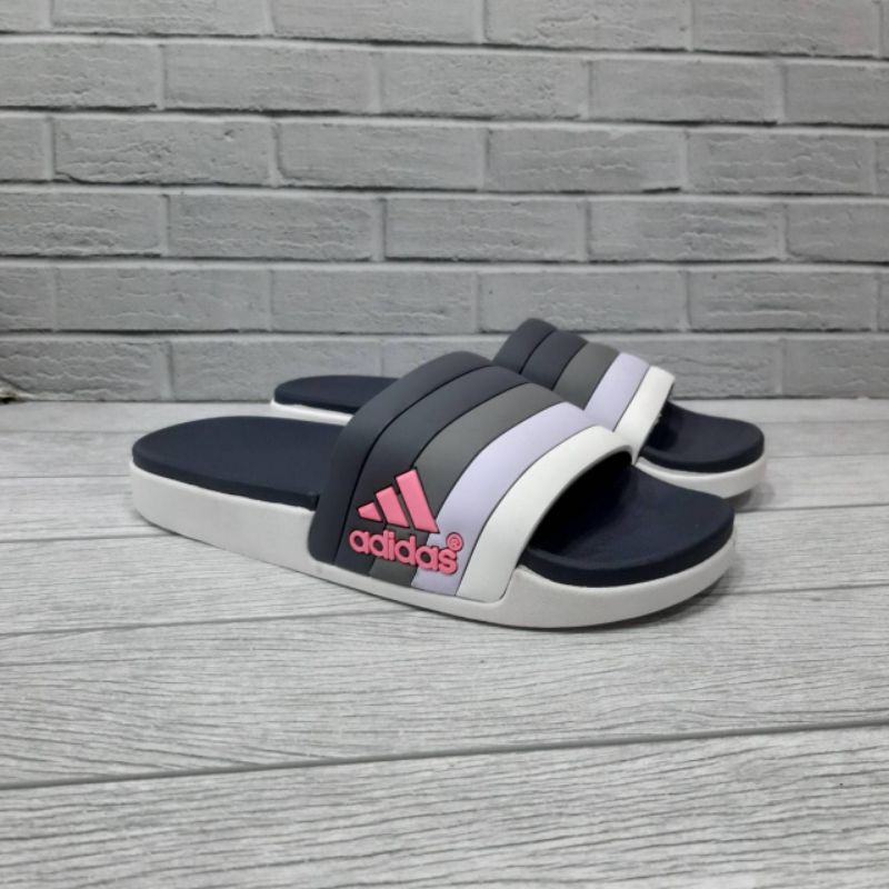 Giày Thể Thao Adidas Adilette Cloudfoam Màu Hồng Đen Xám