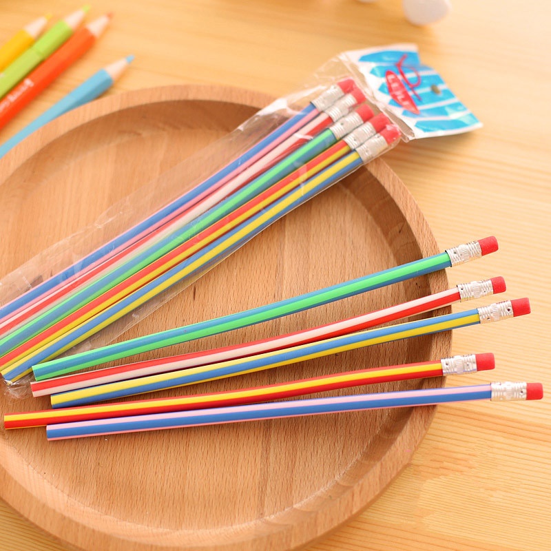 1 Bút Chì Mềm Dẻo Nhiều Màu Sắc Có Gôm Tẩy Dành Cho Trẻ Em