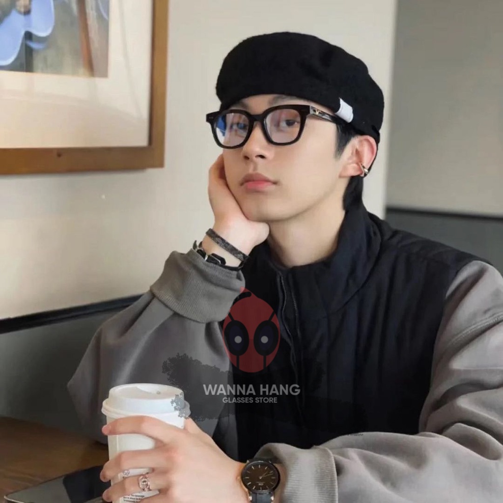 Kính mát nam chữ V kính râm mắt vuông nam nữ đẹp cao cấp chống tia UV Wanna Hang WHGM18