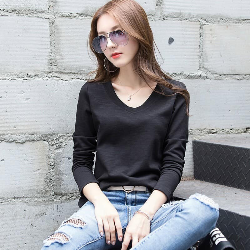 TH1841-1 Áo thun nữ cotton cao cấp dài tay hàng nhập