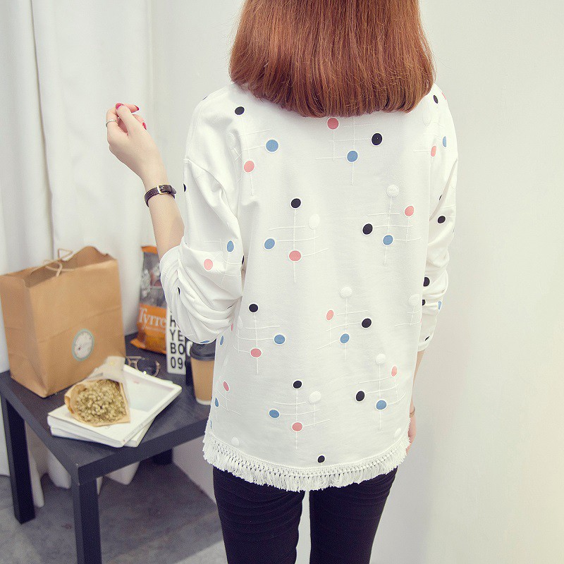 Áo sơ mi tay dài họa tiết hoa phong cách Hàn Quốc thời trang cho nữ