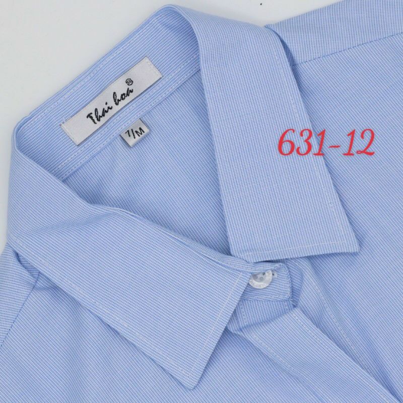 Áo Thái Hòa caro nhuyễn màu xanh biển nhã nhặn 631-12-01