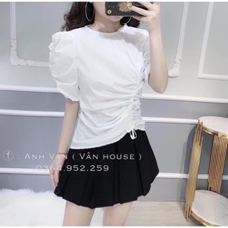 áo thun nữ rút dây eo bên sườn cá tính