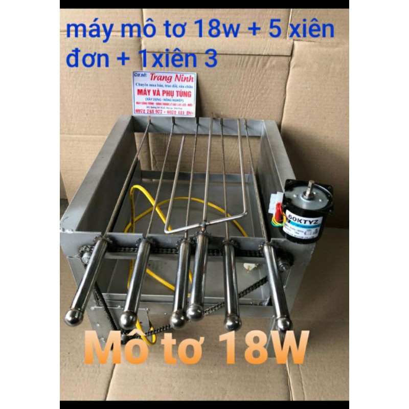 máy nướng thịt, chả mini tự động chuẩn ( xiên 100% inox đi kèm máy)