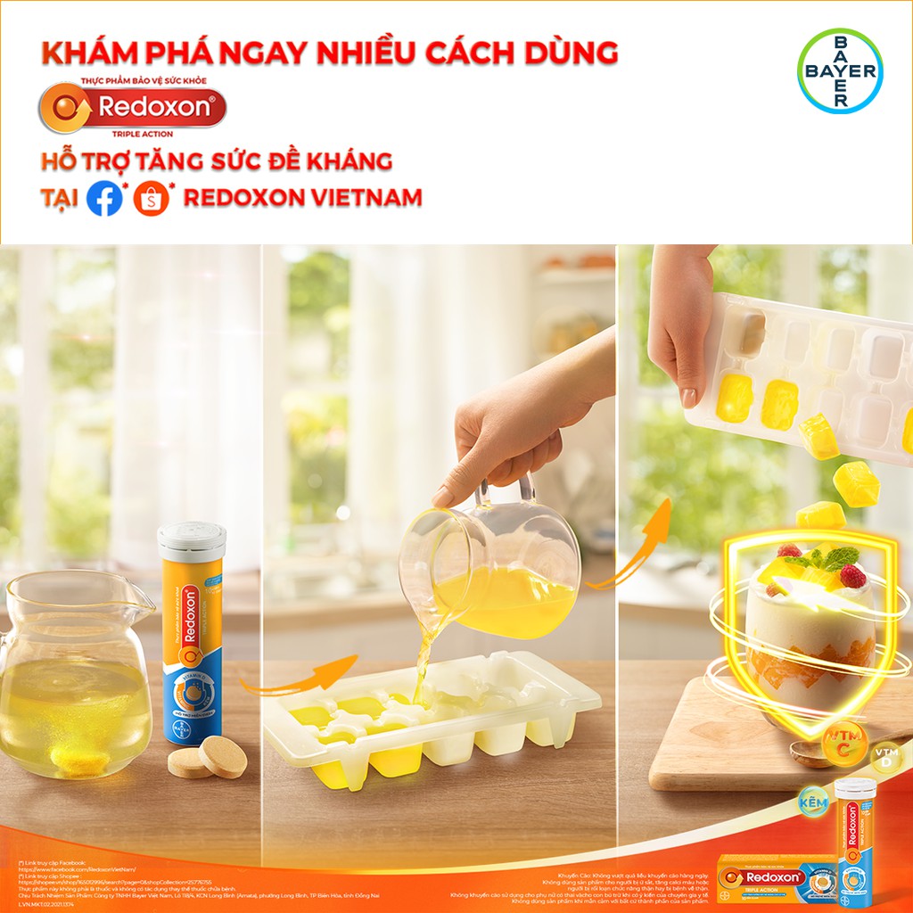 Bộ 3 Hộp Viên Sủi Bổ Sung Vitamin C, D, Và Kẽm Redoxon Triple Action 10 Viên/Hộp + Tặng Gối Hình Quả Cam | BigBuy360 - bigbuy360.vn