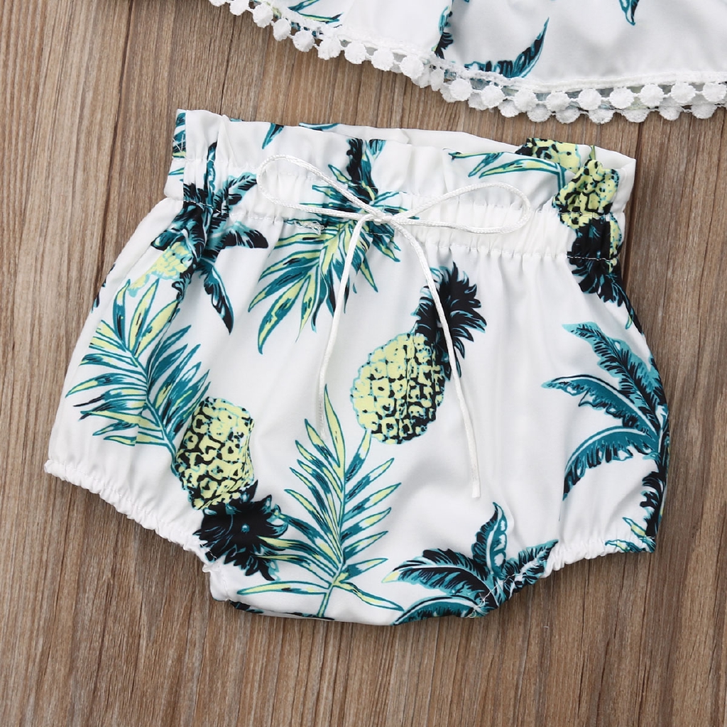 ❤XZQ-Toddler Kids Baby Girls Set Pineapple Tops Bottoms Briefs Outfits Clothes Set 1-7Y