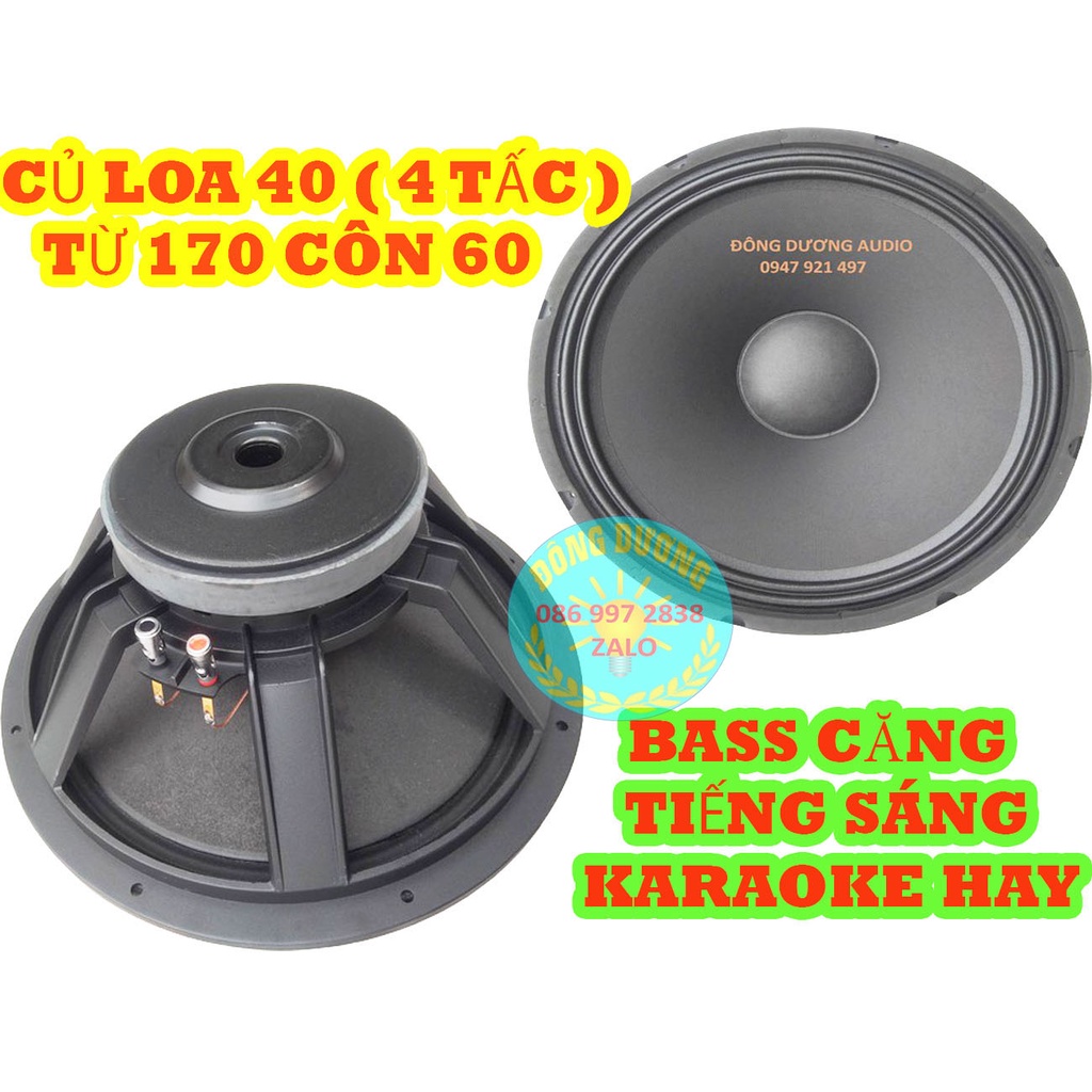 CỦ LOA RỜI KARAOKE BASS 40 PT AUDIO CÔN 60 - GIÁ 1 CHIẾC - GÂN VẢI BASS CĂNG TIẾNG SÁNG - CỦ LOA 4 TẤC