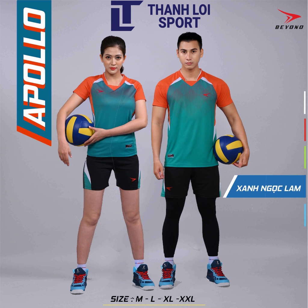 Quần áo thể thao, bóng chuyền nam nữ  Beyono Apollo Xanh Ngọc