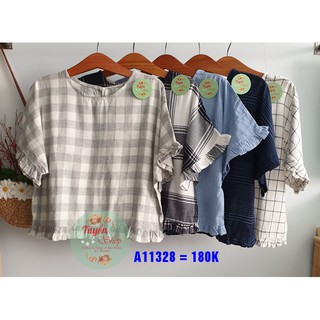 Áo croptop lai bèo tay cánh dơi