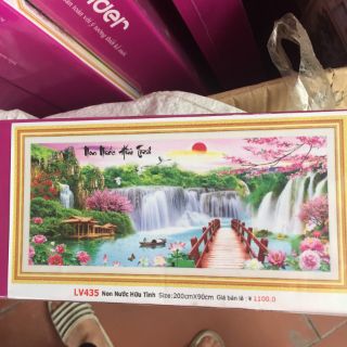 Tranh đính đá Non nước hữu tình (2m*90cm)