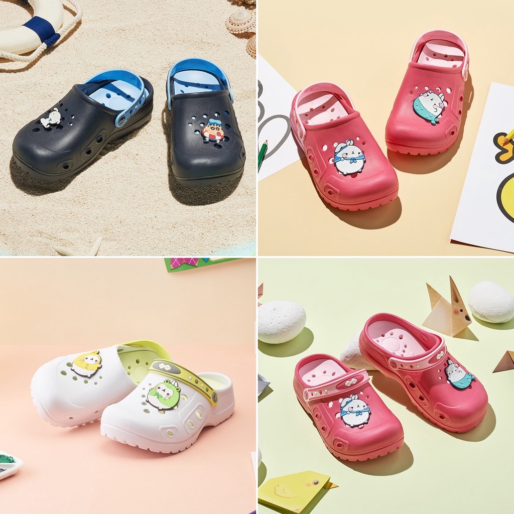 Giày crocs bằng EVA chống trượt / chống vi khuẩn kèm jibbitz xinh xắn cho trẻ em