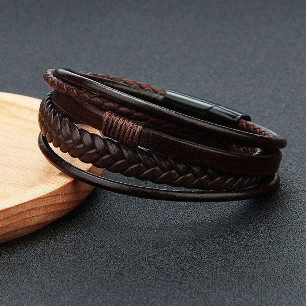 MOCHO Vòng Tay Da 20.5Cm Phong Cách Tối Giản Cho Nam Và Nữ