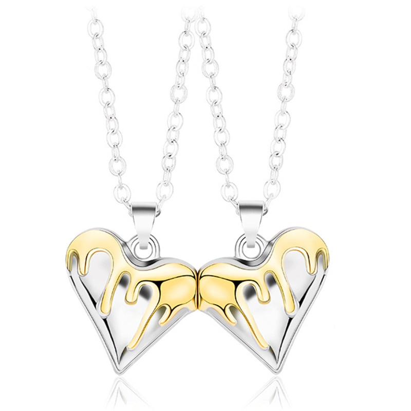 Flgo 1 Cặp Vòng cổ Nam Châm Hình Trái Tim Cho Cặp Đôi Sáng Tạo