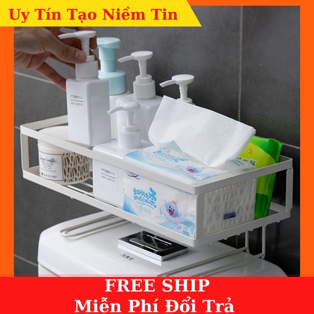 [ HOT ] Kệ để đồ sau bồn cầu, toilet, kệ nhà vệ sinh , siêu gọn gàng tiện dụng kèm miếng dán