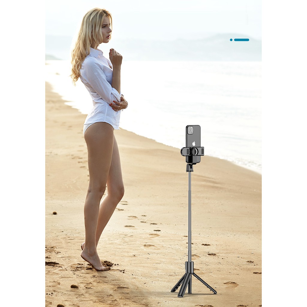 Gậy Chụp Ảnh Tự Sướng K10 Có Gương Selfie Kèm 3 Chân Đứng Tripod Kết Nối Bluetooth Cao Cấp - Remote Điều Khiển Từ Xa | BigBuy360 - bigbuy360.vn