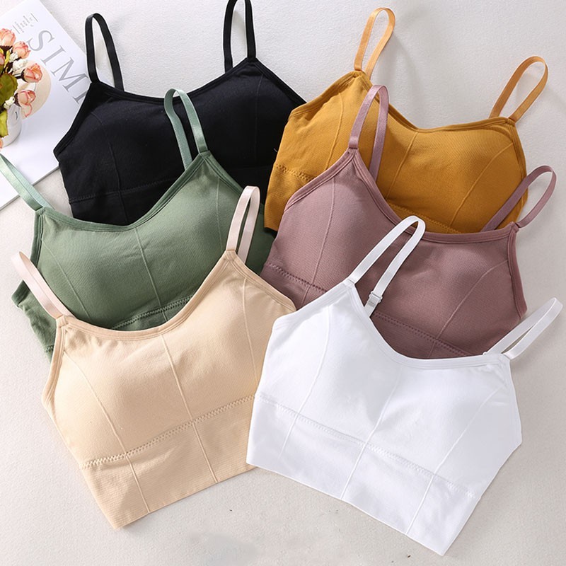 Áo Bra Gym/Yoga Thể Thao Dáng Croptop 2 Dây Sexy Co Dãn 4 Chiều - Cotton Đũi Mềm Mại, Thoáng Mát - linhlimshop | BigBuy360 - bigbuy360.vn