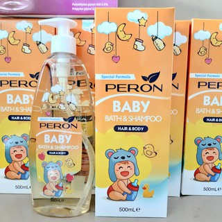 Sữa Tắm Gội Toàn Thân Peron Baby - Giúp Ngăn Ngừa Rôm Sảy - Mụn Sữa Cho Bé Yêu Chai 500ML Nhập Khẩu Châu Âu