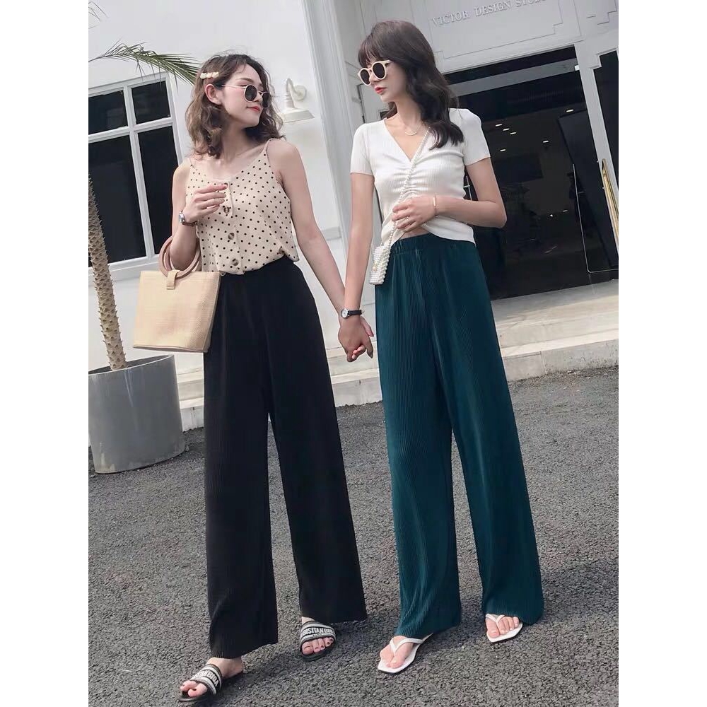 Quần Dài Nữ Lưng Cao Ống Rộng Bằng Vải Chiffon M L Xl | BigBuy360 - bigbuy360.vn