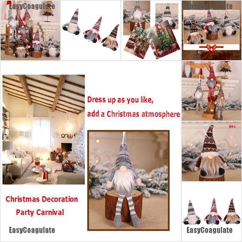EasyCoagulate 1PC Christmas Ornament Knitted Plush Doll Christmas Tree Wall Hanging Pendant