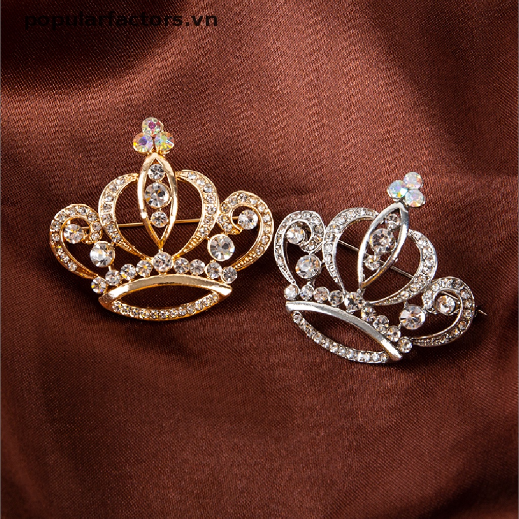 Ghim Cài Áo Hình Vương Miện Đính Đá Thời Trang