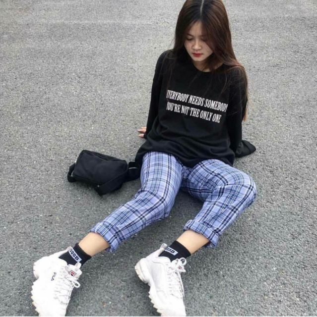 QUẦN NGỐ PLAID PANTS CARO XANH TRẮNG