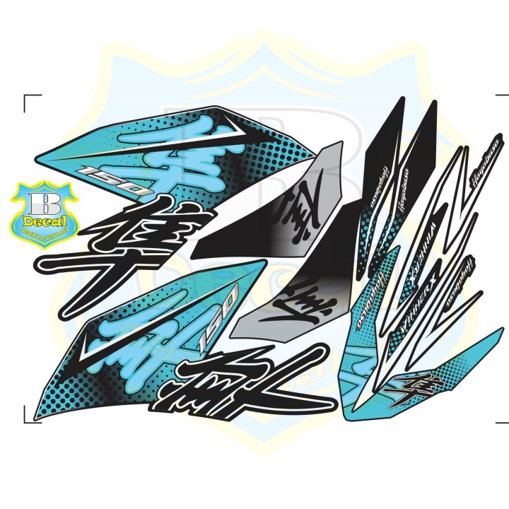 ( Quí khách vui lòng mang ra tiệm cho thợ dán ) Tem winner X hayabusa dán xe đen