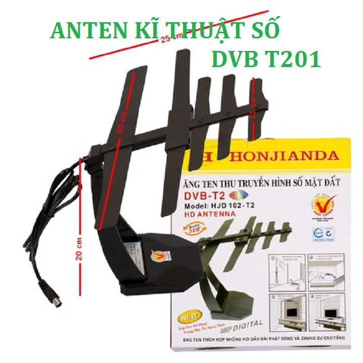 ANTEN Thông Minh 360 Kỹ Thuật Số DVB T2 Model HJD 102 T2 (Chính Hãng) - Ăng ten tivi trong nhà