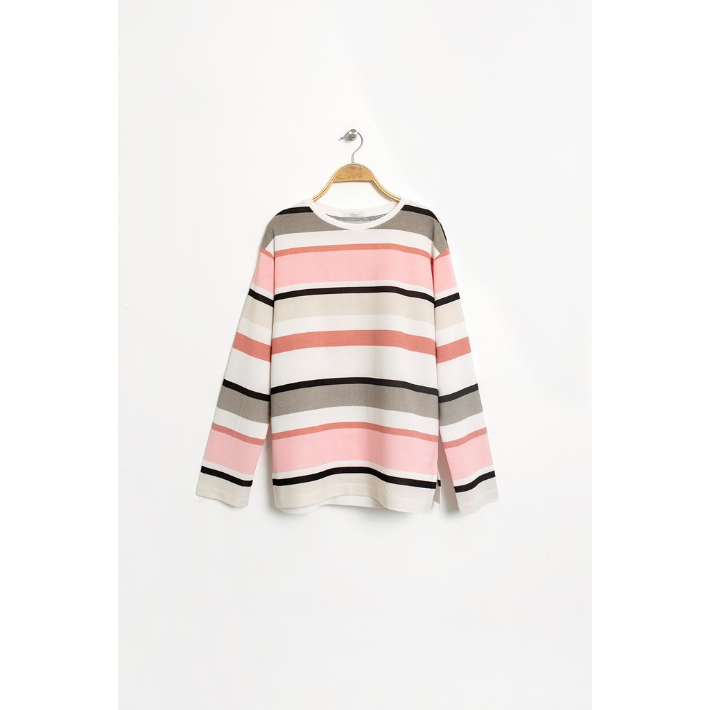 Áo thun sweater nữ MADELEN màu kẻ ngang chất len mềm mại | BigBuy360 - bigbuy360.vn