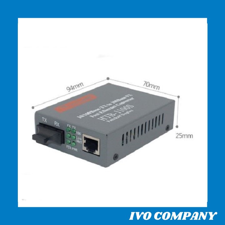 Bộ Chuyển Đổi Quang Điện 2 Sợi Media Converter 2FO 1Q 1LAN 100Mbps Netlink HTB-1100S