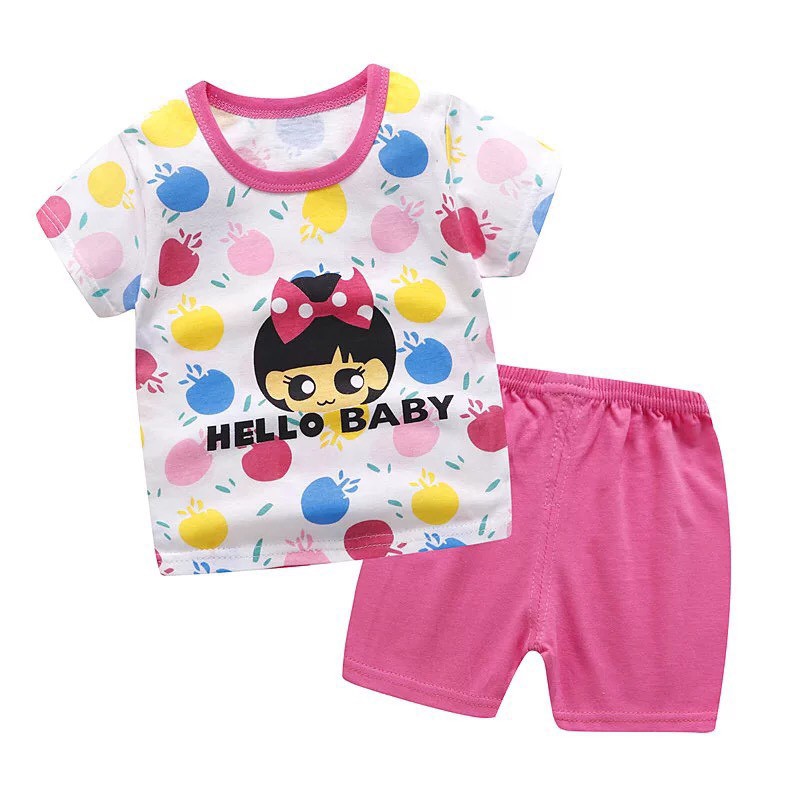 Bộ Quần Áo Cho Bé Gái Từ 1 Đến 5 Tuổi Chất Cotton Co Giãn Thoải Mái Hình In Dễ Thương PK2021BG1