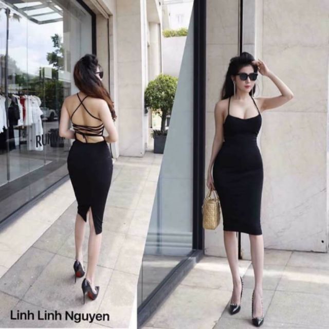 Đầm body đan dây lưng