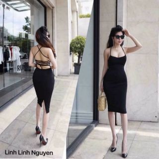 Đầm body đan dây lưng