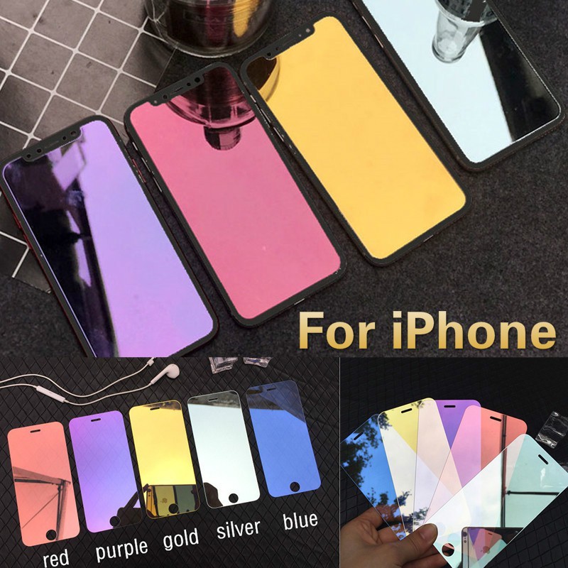 Ốp Điện Thoại Kính Cường Lực Tráng Gương In Hình Tắc Kè Hoa Cho iPhone 12 11 Pro Max X XS XR SE 6 6s 7 8 Plus