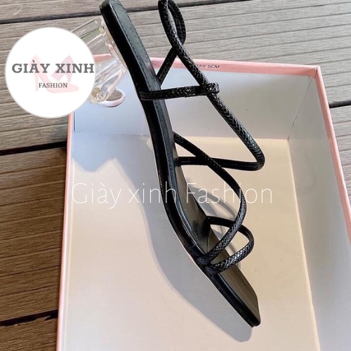 Giày cao gót quai mảnh dây vằn sang trọng gót mê ca Mã S29