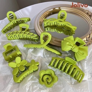 Set 9 kẹp tóc càng cua xanh lá cỡ lớn jolivo p.276