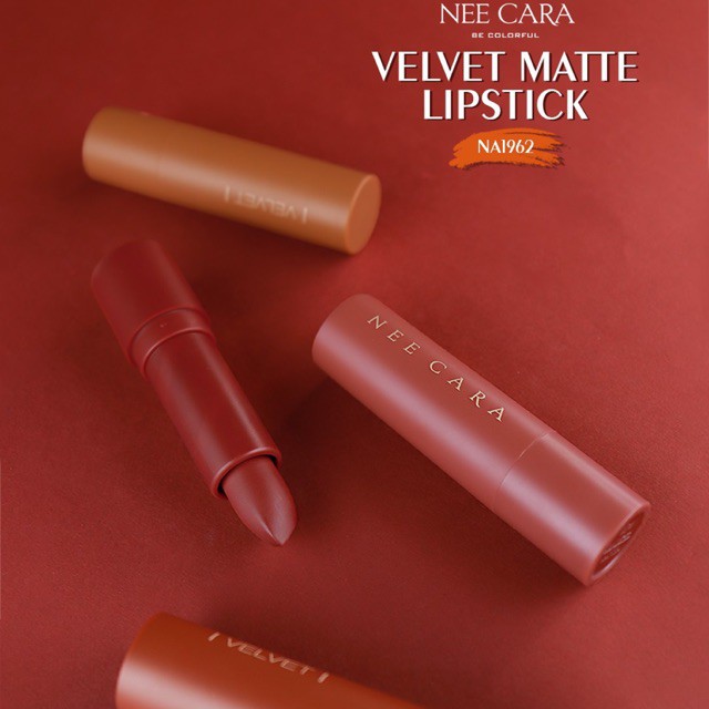 [Thailand] Son Thỏi Nee Cara Velvet Matte Lipstick NA1962 3.8g