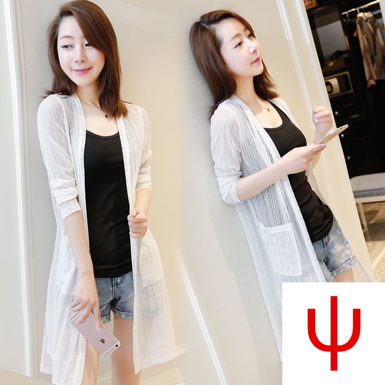 Áo Khoác Cardigan Ren Lưới Mỏng Dáng Dài Chống Nắng Điều Hòa Nhiệt Độ 2022 Thời Trang Cho Nữ