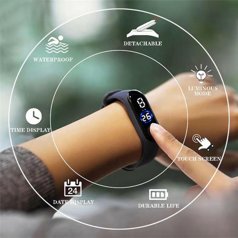 Đồng hồ unisex thể thao Ulzzang sport M4 đèn led chống nước cực tốt | BigBuy360 - bigbuy360.vn