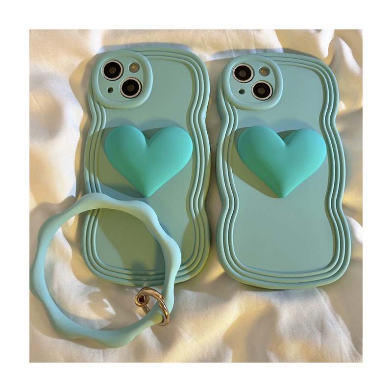 Ốp Điện Thoại Có Vòng Đeo Tay Hình Trái Tim Cho IPhone 14 13 12 11 Pro Max X XR XS Max 6 6S 7 8 Plus
