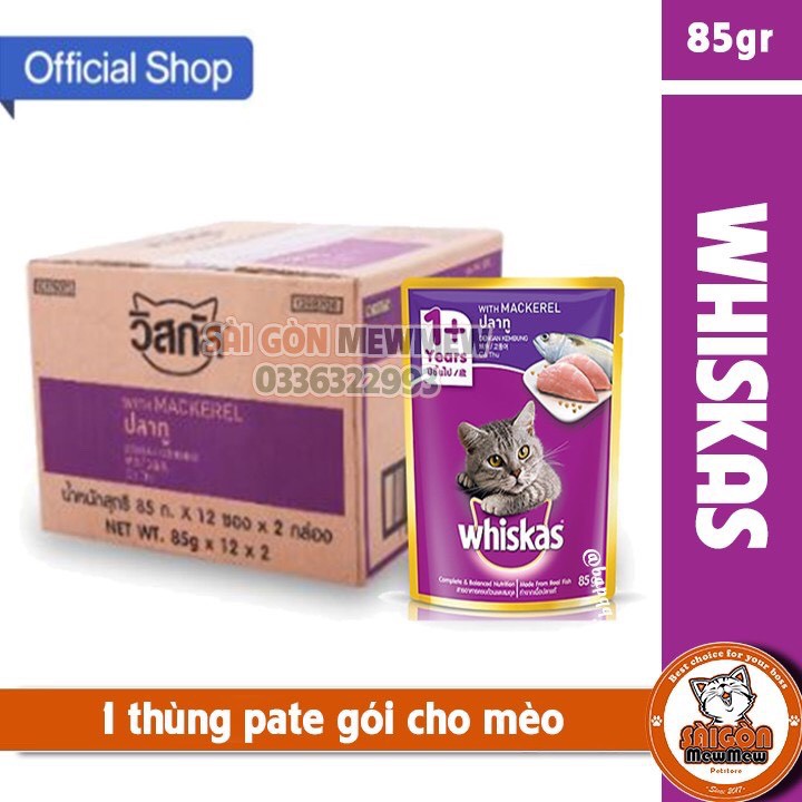 1 thùng pate gói Whiskas cho mèo