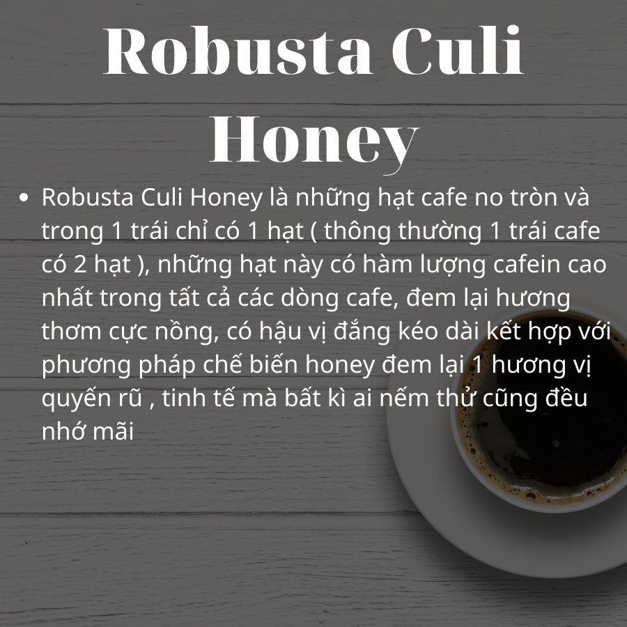 Cà Phê Robusta Culi Honey Nguyên Chất Rang Xay Mộc Ogranic Bassic Coffee Gu Mạnh Cafe Sạch Đăk Lăk