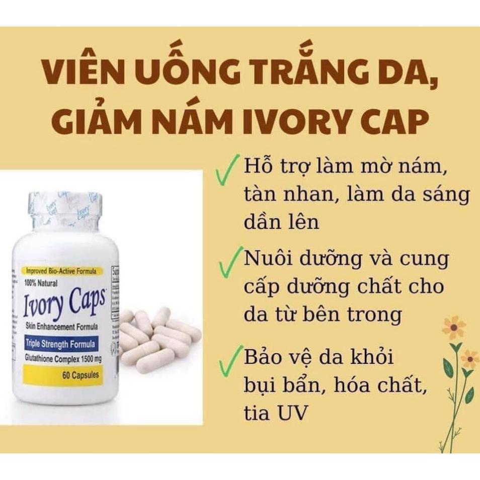 Viên Uống Trắng Da Ivory Caps Bổ Sung Glutathione ,Viên Uống Giảm Nám Tàn Nhang