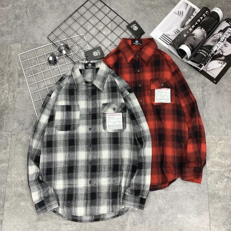 Somi kẻ caro flannel Youth đỏ đen DN 01