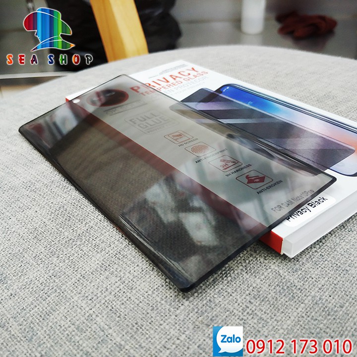 Kính chống nhìn trộm Samsung Galaxy Note 10 Plus full màn hình / Miếng dán cường lực Samsung Note 10 Pro, Plus tràn viền