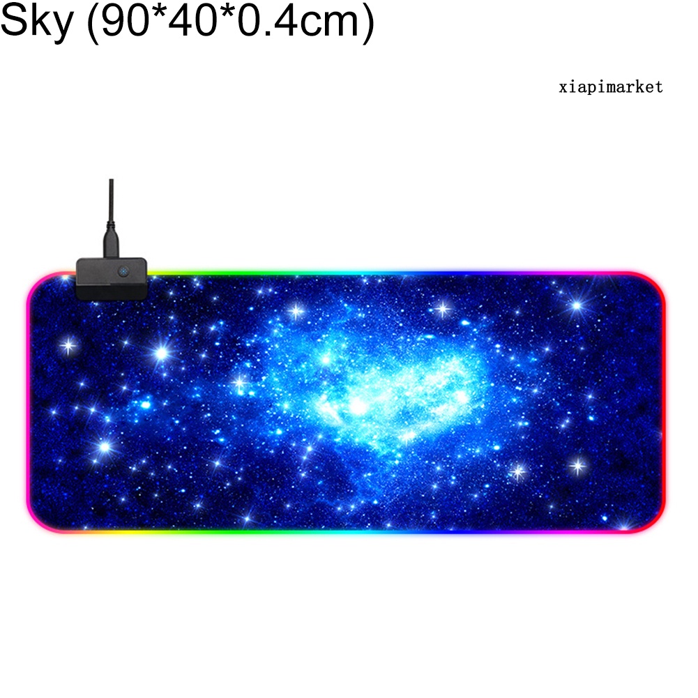 LOP_RGB LED Lighting PC Computer Starry Sky Illuminated Mouse Pad Gaming Keypad Mat